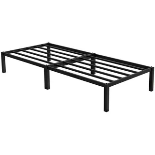 ML-Design Metallbett auf Stahlrahmen mit Lattenrost Schwarz, Bettgestell