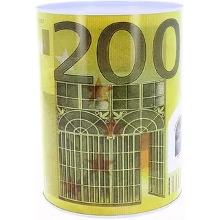 Spardose Geld Papier Münze Vintage Banknoten Dekorative Spardose Kinder Erwachsene Münzdose Metall Nicht öffnen 12,5 x 11 cm (200 Euro)