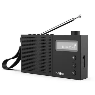 EGY Radiowecker Schwarz - FM- und DAB+-Radio - Batterie-/USB-Betrieb - 2 Weckzeiten - Schwarz