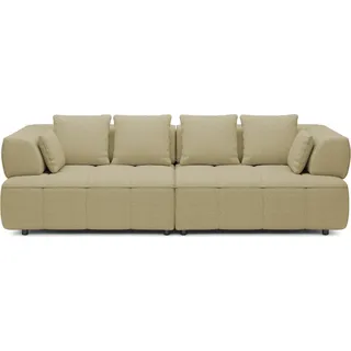 AULA BigSofa, Sitztiefe verstellbar, ohne Schlaffunktion, verstellbare Rückenlehne, modern, Farbe Gelb, 284x111x84/75 cm - Gelb