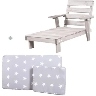 roba Gartenliege für Kinder Sonnenliege 85 x 55 x 54 cm Grau