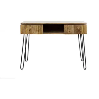 Kawola Schminktisch Heve Braun Holz , Teilmassiv , 2 Schubladen , Rechteckig , 110x77x40 cm , Wohnzimmer, Wohnzimmertische, Konsolentische