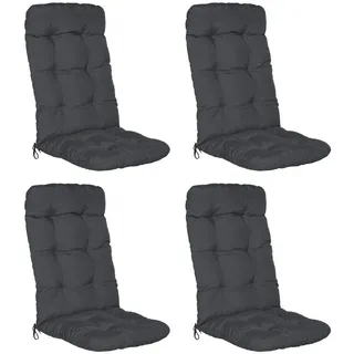 Beautissu Hochlehner Auflage 120 x 50 x 8 cm grau 4-tlg.