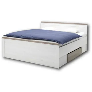 SchlafKONTOR QUARTIER LUCA 180x200cm weiß/trüffel