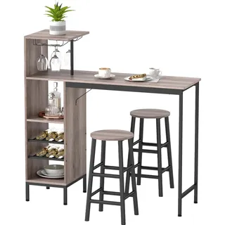 Homcom Bartisch Set MDF, Stahl