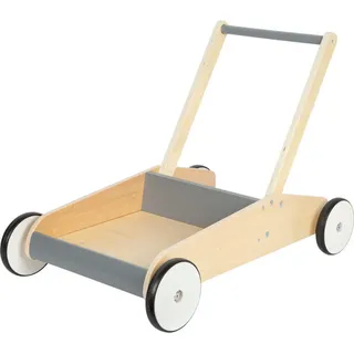small foot Lauflernwagen , Hellgrau , Holz, Metall, Kunststoff , 62x46x41 cm , Hinterrad mit Gummierung , Spielzeug, Babyspielzeug, Lauflernwagen