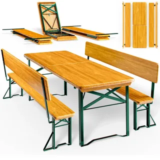 Bierzeltgarnitur für 8 Personen 170x70x75cm klappbar mit Rückenlehne