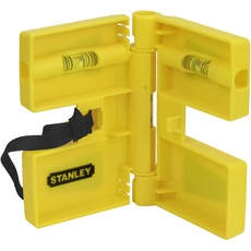 Stanley Pfosten-Wasserwaage (mit intergrierten Magneten, 3 Röhrenlibellen, zusammenfaltbar, 10 x 14 cm) 0-47-720, Gelb