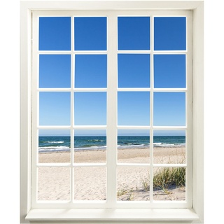 Wandtattoo - Fenster mit Aussicht "Ostsee Strand" 83 x 100 cm (BxH) - Wandaufkleber - Wandsticker