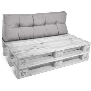 Beautissu Palettenkissen 120 x 40 x 20 cm grau 1 St.