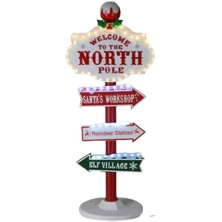 Wellhome Well Home Weihnachtsdekoration, Außenschild, ́nordpol mit Led H.95 cm