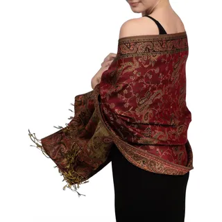 Achillea Damen Achi23 Pashmina-Schal, burgunderfarben, 28" W x 76" L