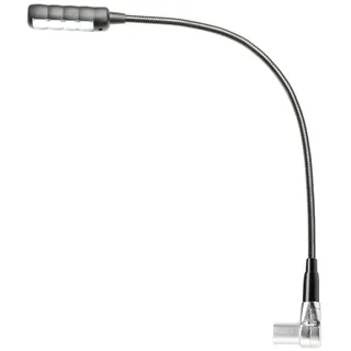 Adam Hall SLED1ULTRAXLR4A Gewinkelte 4-polig XLR Schwanenhalsleuchte mit 4 COB LEDs schwarz, Weißes Licht, 1 Schwanenhals