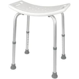 Mobiclinic Duschhocker San fermín Aluminium Höhenverstellbar mit Rückenlehne und Armlehnen weiß