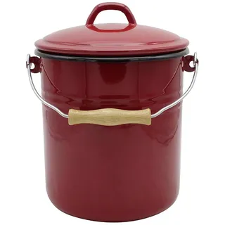 Krüger Emaille Mülleimer 5 l Rot