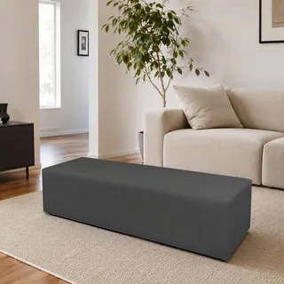 Talamo Italia - Pouf Abra, Mehrzwecksessel, Sitzsack, Hockerhocker, Made in Italy, 180x40 h42 cm, Grau