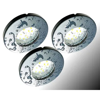 Trango 3er Set 6729IP65-031MO IP65 LED Einbaustrahler in Anthrazit matt inkl. 3x 5 Watt 3000K warmweiß Ultra Flach LED Modul für Bad Einbauspots, Dusche Deckenstrahler, Deckenlampe, Badleuchte