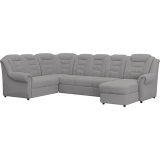 Home affaire Wohnlandschaft »Boston U-Form« mit hoher Rückenlehne, wahlweise mit Bettfunktion & Stauraum, silberfarben