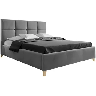 Carryhome Polsterbett , Dunkelgrau , Holz, Metall , Buche , massiv , 180x200 cm , Über- und Sondergrößen erhältlich, in verschiedenen Größen erhältlich , Schlafzimmer, Betten, Polsterbetten