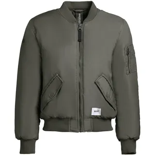 Bomberjacke KHUJO "Bomberjacke Kasia", Damen, Gr. L, grün (sage grün), Obermaterial: 100% Nylon NY.  Obermaterial: Futter: 100% Polyester PES. 100% Polyester PES., oversize hüftlang, Ärmel ohne Ärmelschlitz Rippstrickbündchen, Jacken Bomberjacke, Modische kurze Damen Winterjacke