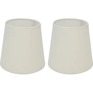 2 Stück Lampenschirme im europäischen Stil aus Stoff für E14-Fassung, passend für Kronleuchter, Tischlampen und Stehlampen (PX17), beige - Beige