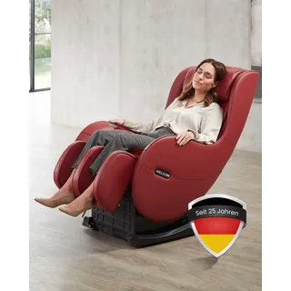 WELCON Massagesessel EASYRELAXX rot / weinrot / bordeaux - 3D Massagestuhl mit Neigungsverstellung elektrisch - Rot