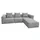 L-Sofa HWC-O54, Lounge-Couch mit Ottomane, erweiterbar modular rechts/links, Stoff/Textil 63x270x190