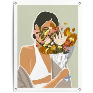 Poster REINDERS "Blumenstrauß", bunt (farbe bild(er): bunt), B:60cm H:80cm T:0,1cm, Leinwand, Bilder, Poster, Outdoor für Garten oder Balkon