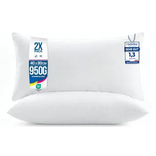Utopia Bedding 2er Set Kissenfüllung 40 x 80 cm, Innenkissen Füllkissen Kopfkissen Sofakissen (Weiß)