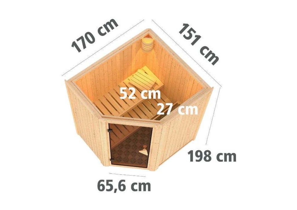 Bild von Sauna Tonja 68mm 230V mit Bio-Ofen externe Stg.Natur