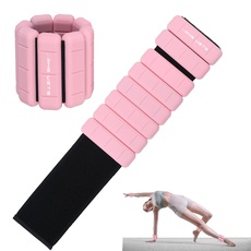【EU-patentierte tragbare Gewichtsmanschetten – 2er-Set (je 0,5 kg) für Damen und Herren, modisches knöchelgewichte-Set für Yoga, Tanz, Aerobic, Laufen, Gehen (Rosa)