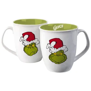 United Labels Grinch Tasse 350 ml, Grün Weiß, Kaffeebecher aus Keramik, Kaffeetasse, Weihnachtstasse