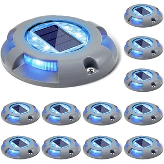 Siedinlar Solar Bodenleuchte 12 Stück Solarleuchte für Garten Solar Außenleuchte wasserdichte LED Gartenleuchten, Solarleuchten für Rasen, Einfahrt, Gehweg, Terrasse, Garten (Blau)