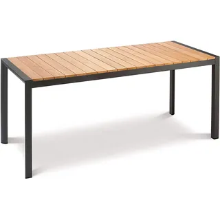 BEST Freizeitmöbel Paros Esstisch 210 x 90 x 76 cm anthrazit/teak