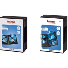 Hama DVD-Hüllen für 6 DVDs (Auch passend für CDs und Blu-Rays, Mit Folie zum Einstecken des Covers) 3er-Pack, schwarz & DVD-Hülle Triple (auch passend für CDs und Blu-Rays) 5er-Pack, schwarz