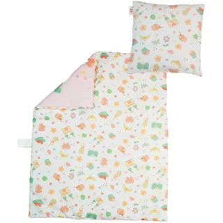 Heless 5000 - Puppenbettwäsche ''Prinzessin Emily'', in Rosa, mit Bettdecke (44 x 34 cm) und Kissen (16 x 16 cm)