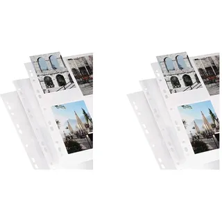 Hama Fotoarchiv, 10 x 15 cm, Weiß, 10 Stück pro Packung mit 2, Polypropylen (PP), Schutz vor Fingerabdrücken, Staub und Beschädigung