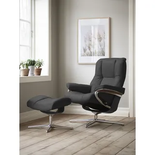 Stressless® »Mayfair« Set, Relaxsessel mit Hocker, mit Hocker, mit Cross Base, Größe S, M & L, Holzakzent Schwarz grau