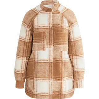 RISA damen übergangsjacke aus wolle - kariert beige braun RISA damen übergangsjacke aus wolle - kariert beige braun, L - Braun