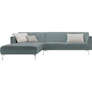 Creation BY ROLF BENZ Ecksofa "CR.446 Designsofa mit erstklassigem Sitzkomfort zum Wohlfühlen" in minimalistischer, schwereloser Optik, Breite 296 cm, wasserblau, steingrau coco