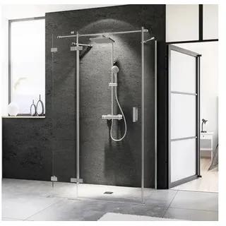 U-Kabine mit Drehtür und Festteil Breuer Panorama 800x1200x2000 mm Echtglas Klar