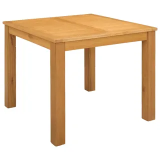 vidaXL Esstisch 90 x 90 x 75 cm Massivholz Eiche Natur Quadratisch - Braun