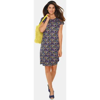 GOLDNER 2-in-1-Kleid "Kurzgröße Modernes Viskosekleid mit Allover-Print" überschnittene Schultern, bunt, gemustert