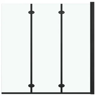 vidaXL Faltbare Duschkabine 3 Paneele ESG 130x138 cm Schwarz - Schwarz