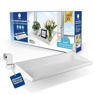 frischluft fensterbrett Flexible Fensterbank weiß 55–86 cm für Fensterbreite 65–107 cm bis 5 kg