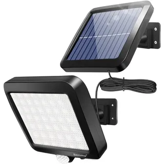 BENMA Solarlampen für Außen mit Bewegungsmelder, Solar Led Strahler 120° Superhelle Solar Aussenleuchte mit Bewegungsmelder, IP65 Wasserdichte Garten Sicherheits Wandleuchte mit 5m Kabel