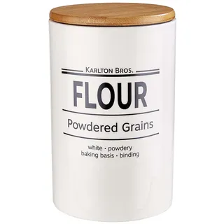 Butlers Vorratsdose (4er Set) Karlton Bros. , Weiß , Keramik, Holz , 11x18x11 cm , Küchenzubehör, Vorratsbehälter, Vorratsdosen