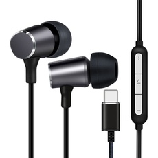 LINK Kopfhörer mit Mikrofon mit Lautstärkeregelung USB-C Anschluss Farbe schwarz