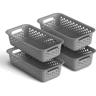 Pro Home Aufbewahrungskorb 0,7L mit Griffen 20 x 10 x 5 cm schwarz