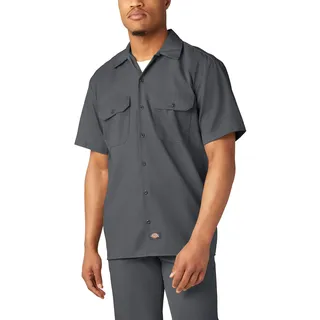 Dickies Herren Kurzärmeliges Arbeitshemd, Groß und Hoch, P Button-down-Hemd, Anthrazit, XX-Large